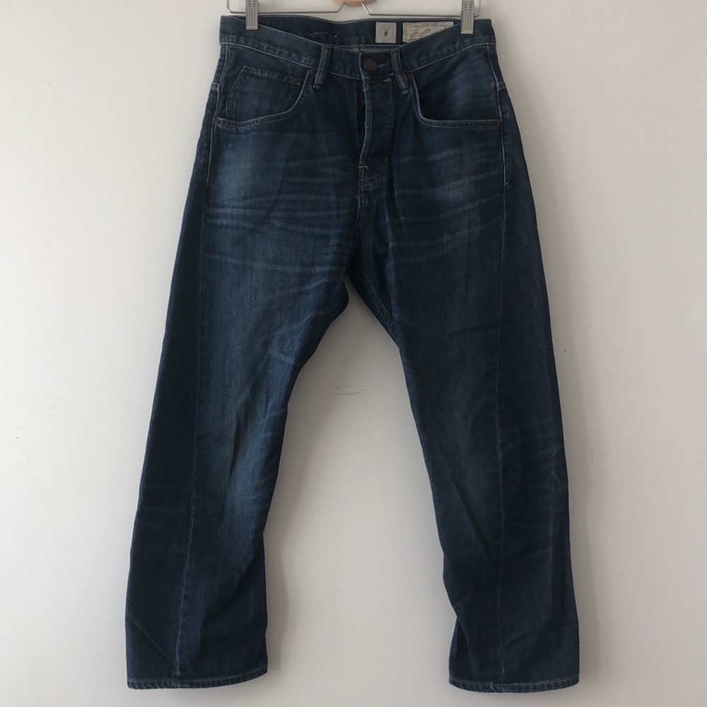New All Saints Spitalfields Luger Cropper Runner twisted seam cropped denim jean